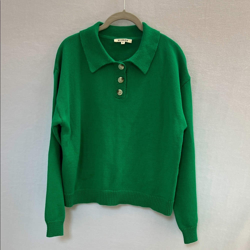Ali Golden Polo Pullover Sweater (M) Kelly Green in Excellent condition.